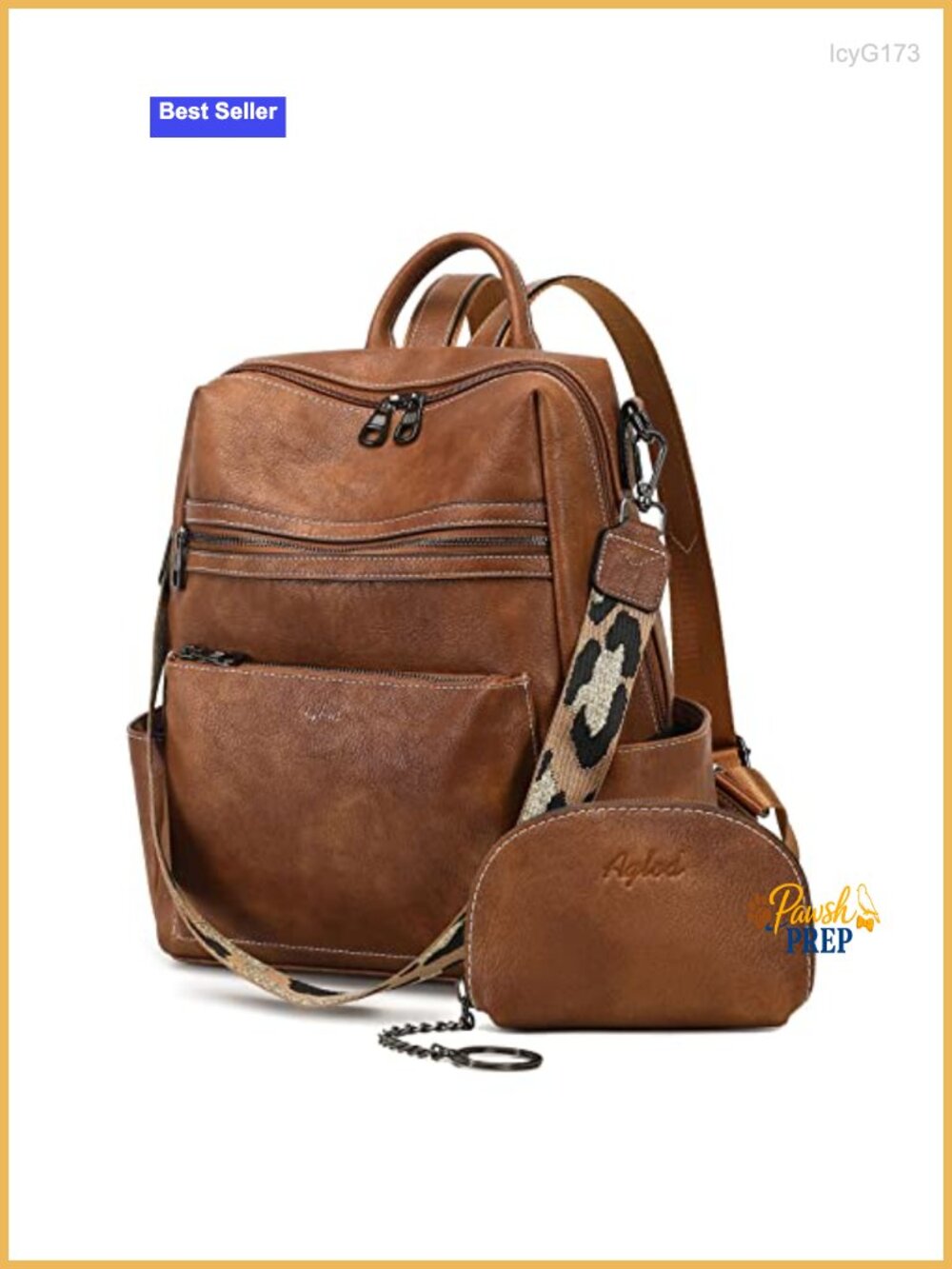 Faux Leather Fashion Backpack Purse for Women Work Travel Handbag Laptop